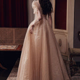 Pearls Beading Tulle Party Dresses