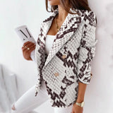 Women Spring Autumn Long Sleeve Slim Blazers Khaki Woman 2025 Fall Elegant Office Suit Coat