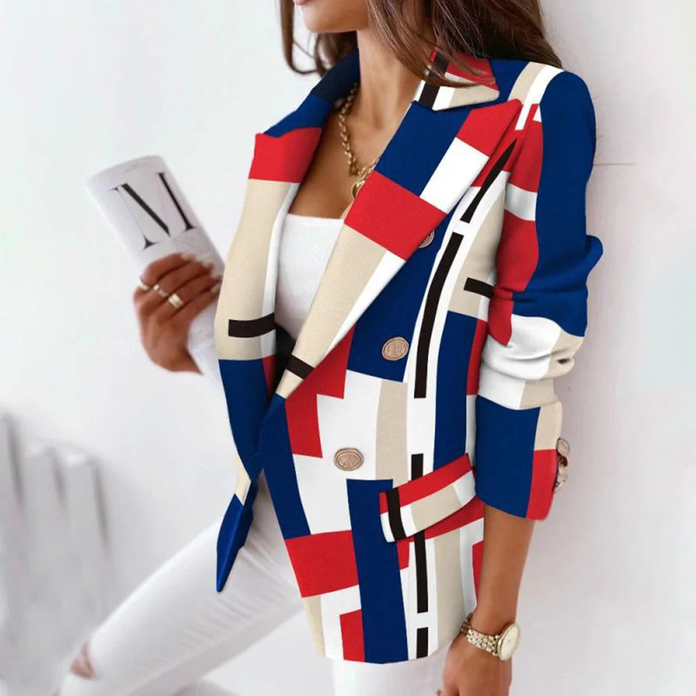 Women Spring Autumn Long Sleeve Slim Blazers Khaki Woman 2025 Fall Elegant Office Suit Coat
