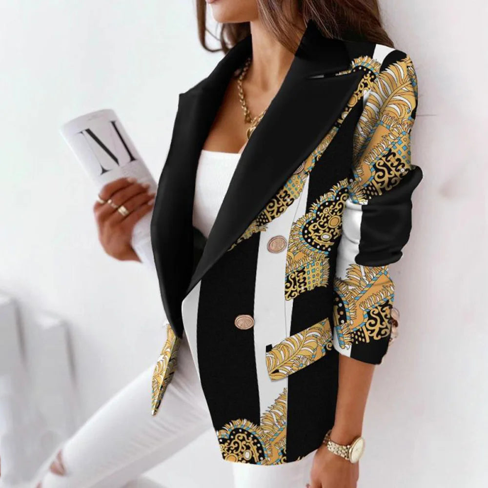 Women Spring Autumn Long Sleeve Slim Blazers Khaki Woman 2025 Fall Elegant Office Suit Coat