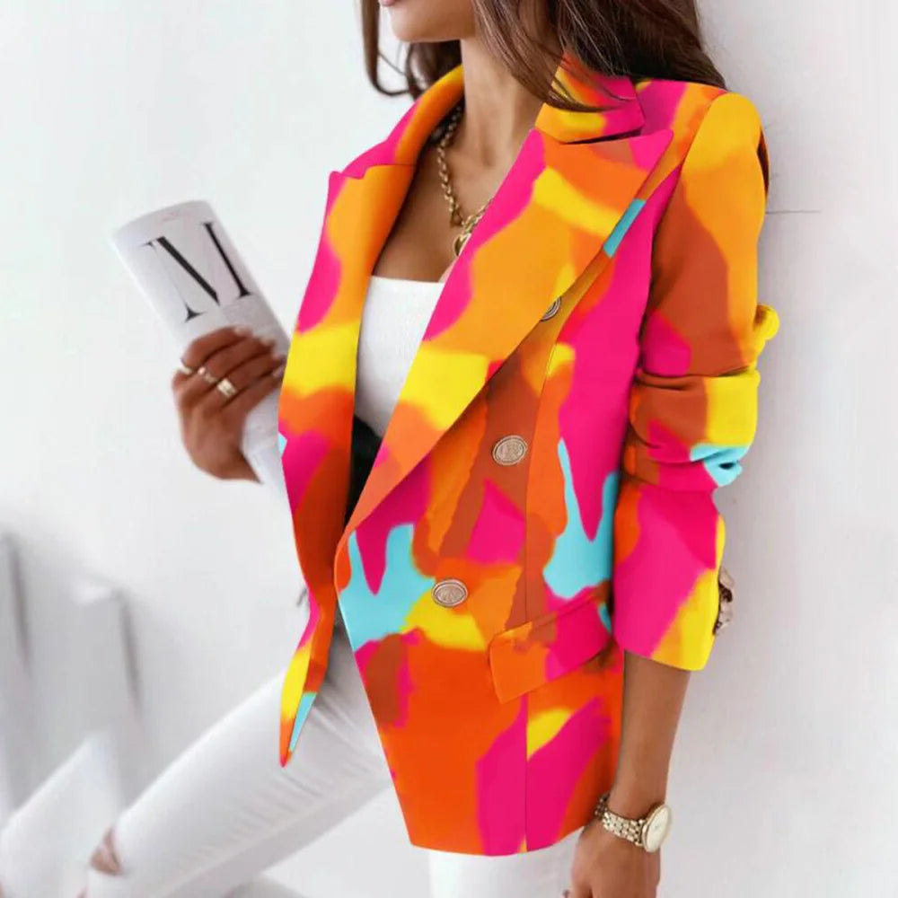 Women Spring Autumn Long Sleeve Slim Blazers Khaki Woman 2025 Fall Elegant Office Suit Coat