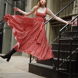 Plus size bohemian maxi dress women square collar sashes pleated dress