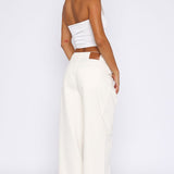 Iris Low Rise Wide Leg Jeans Off White