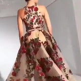 Prom Dresses for Women Sequin Flower Printed Dress