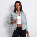 Stylish Holes Ripped Jacket Jacket