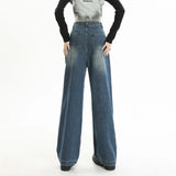 Punk Streetwear Pockets High Waist Wide Leg Jeans