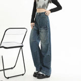 Punk Streetwear Pockets High Waist Wide Leg Jeans