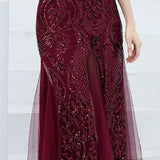 Mermaid Long Prom Gown Gold Evening Dresses