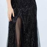 Mermaid Long Prom Gown Gold Evening Dresses