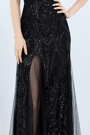Mermaid Long Prom Gown Gold Evening Dresses