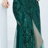 Mermaid Long Prom Gown Gold Evening Dresses