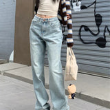 Vintage 90s High Waist Blue Straight Jeans
