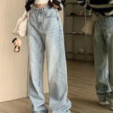 Vintage 90s High Waist Blue Straight Jeans