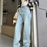 Vintage 90s High Waist Blue Straight Jeans