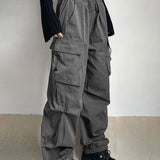 Women Hip Hop High Waist Vintage Wide Leg Streetwear Elastic Pants