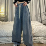 High Waist Elastic Oversized Denim Jeans
