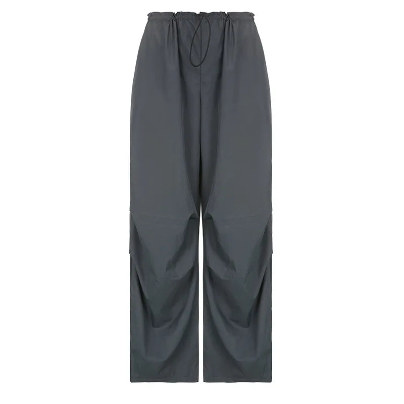 Women Vintage Hip Hop Parachute Harajuku Streetwear Oversized Wide Pants