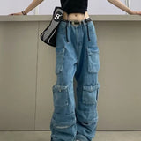Vintage Multi-pocket Cargo Wide Leg Jeans