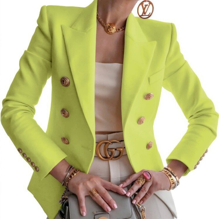 Vintage Button Casual Short Blazer