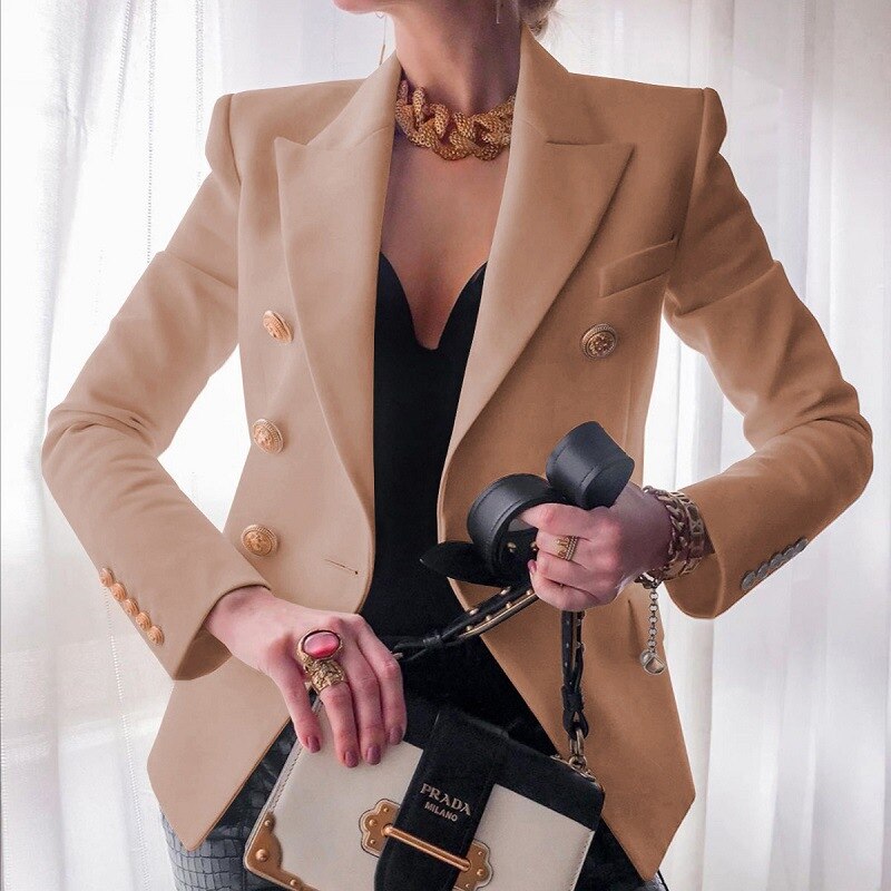 Vintage Button Casual Short Blazer