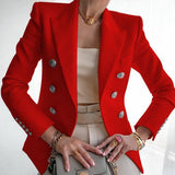 Vintage Button Casual Short Blazer