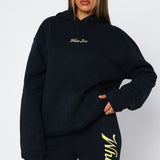 The Good Life Back Graphic Oversized Hoodie Navy