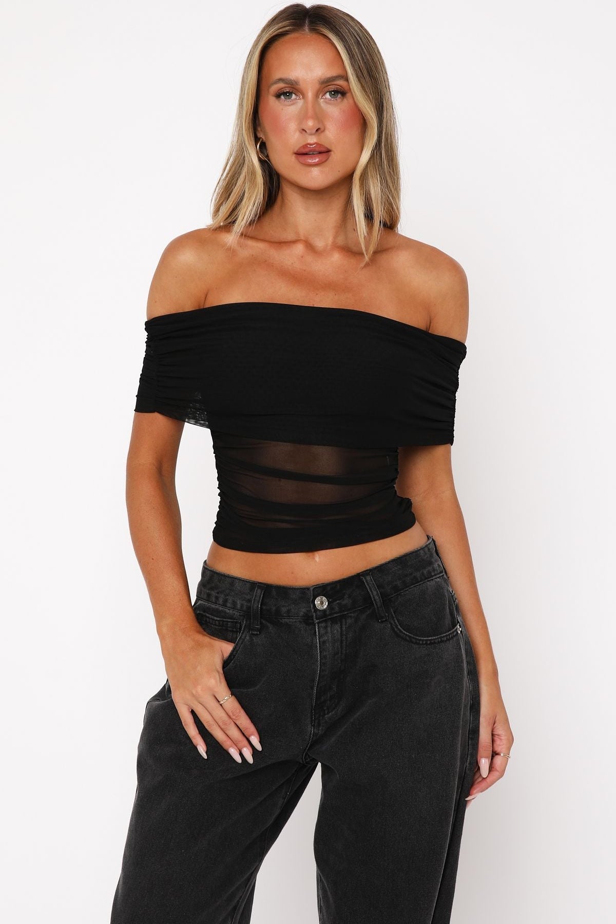Show Out Mesh Top Black