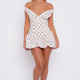 The Moment I Met You Mini Dress Cream/Black Polka Dot
