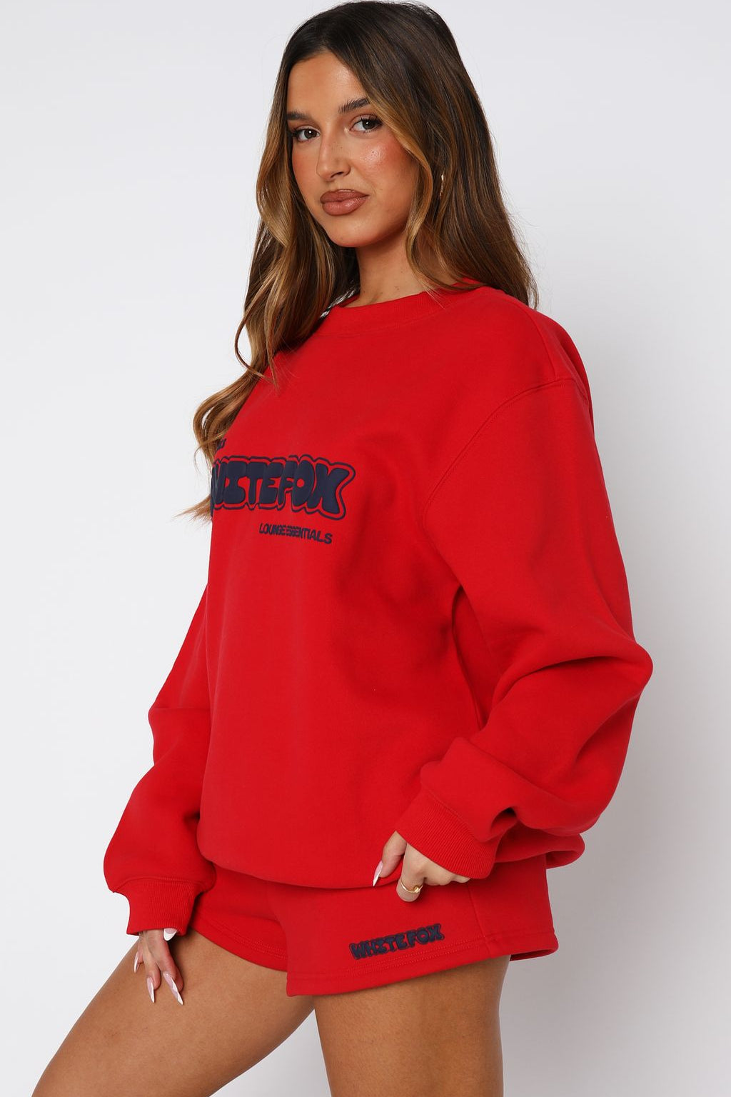 Give It A Try Oversized Sweater Red