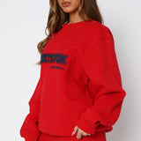 Give It A Try Oversized Sweater Red