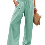 Autumn Winter New Quick Sell Cotton Hemp High Waist Pull Elastic Waist Women's Casual Pants
