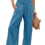 Autumn Winter New Quick Sell Cotton Hemp High Waist Pull Elastic Waist Women's Casual Pants