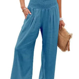 Autumn Winter New Quick Sell Cotton Hemp High Waist Pull Elastic Waist Women's Casual Pants