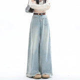 Women 2025 New Design Waist Loose Draped Drag Floor Skirts Jeans