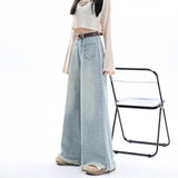 Women 2025 New Design Waist Loose Draped Drag Floor Skirts Jeans