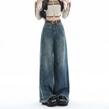 Women 2025 New Design Waist Loose Draped Drag Floor Skirts Jeans