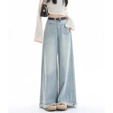 Women 2025 New Design Waist Loose Draped Drag Floor Skirts Jeans