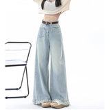 Women 2025 New Design Waist Loose Draped Drag Floor Skirts Jeans