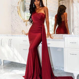 Red Prom Dresses For Women Off Shoulder Solid Evening Party Dresses