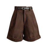 Retro High Waist Corduroy Casual Boyfriend Style Women Shorts 2025 Shorts