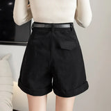 Retro High Waist Corduroy Casual Boyfriend Style Women Shorts 2025 Shorts