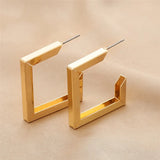 Retro Square Irregular Hoop New Exaggerated Cool Girl Fashion Accessories Earring