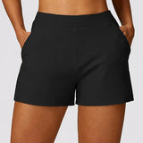 Women Pockets Gym Running Pants Workout Loose-fitting Female Yoga Clothing Sports Short