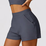 Women Pockets Gym Running Pants Workout Loose-fitting Female Yoga Clothing Sports Short