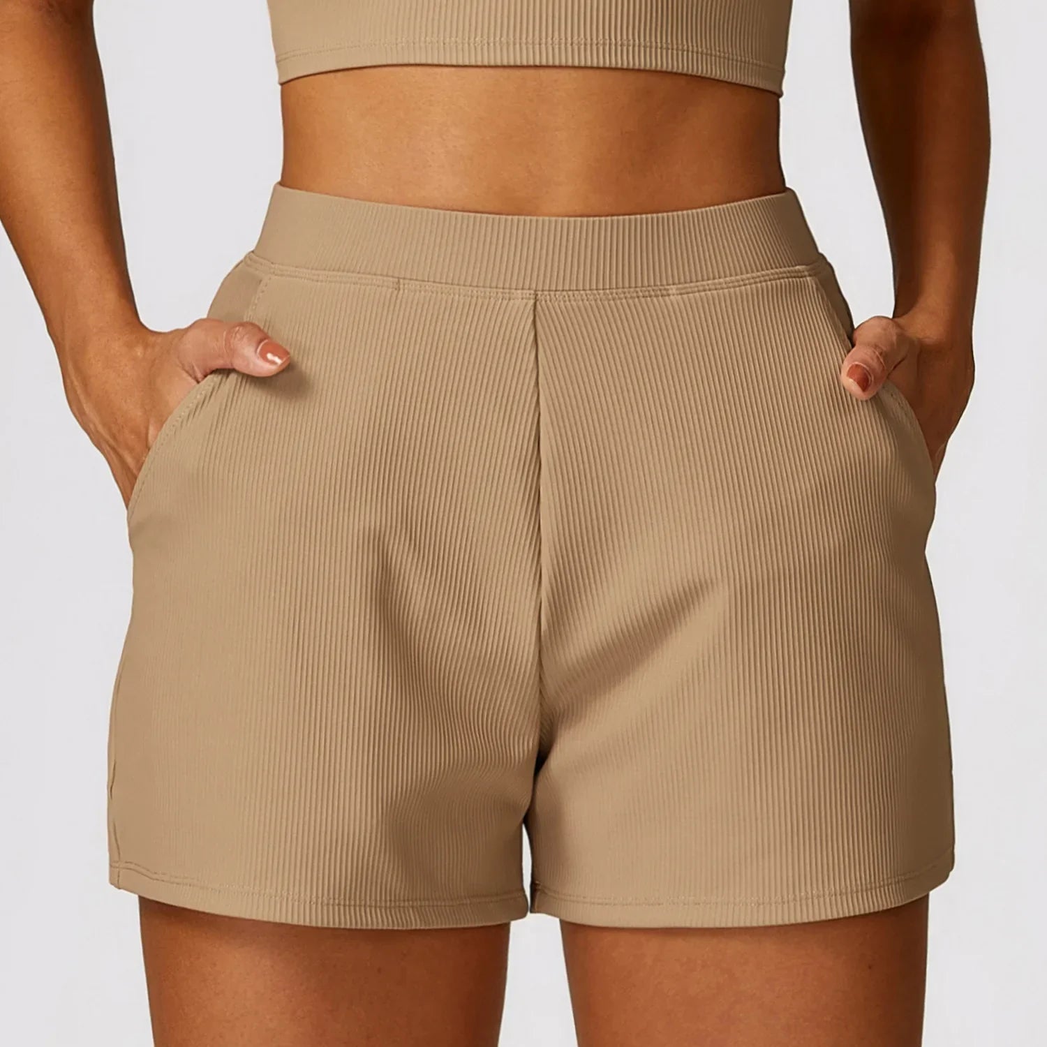 Women Pockets Gym Running Pants Workout Loose-fitting Female Yoga Clothing Sports Short