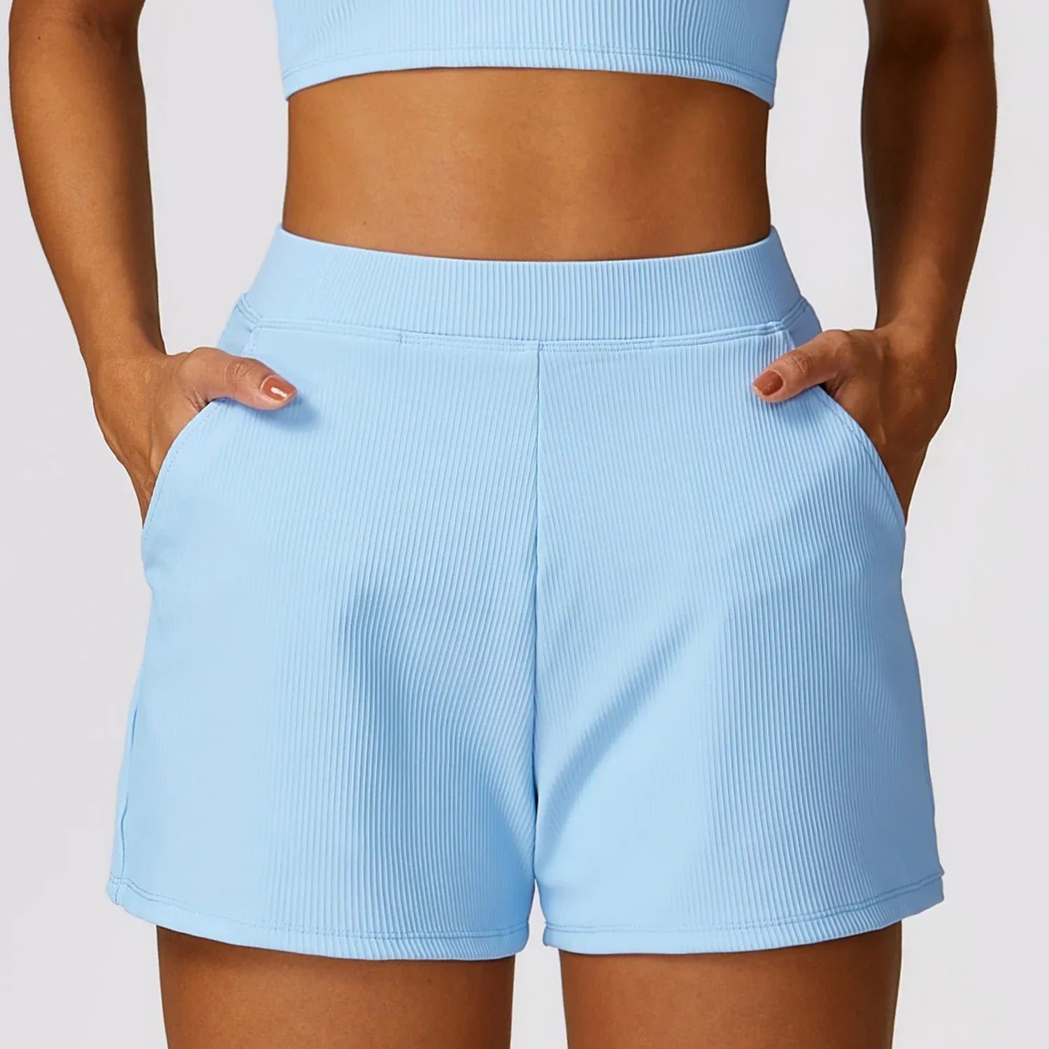 Women Pockets Gym Running Pants Workout Loose-fitting Female Yoga Clothing Sports Short