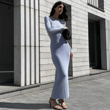 Ribbed Long Sleeve Maxi Dress