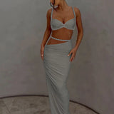 Short Camisole and Ankle-Length Skirt Suit