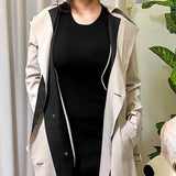 Round Neck Striped Black Long Sleeve Dress