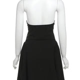 Above Knee Solid Halter Neck Mini Dress